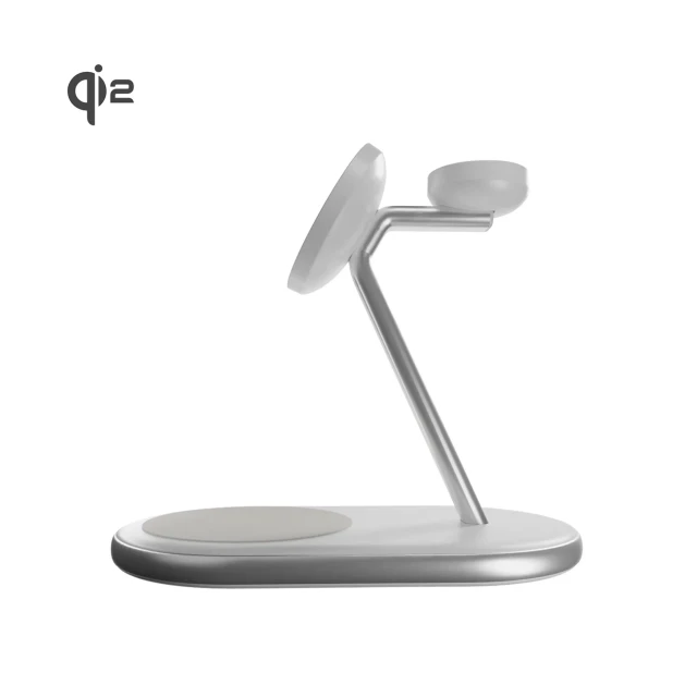 Бездротова зарядка Puro Mag Station 3в1 Qi2 White with MagSafe (8018417500398)