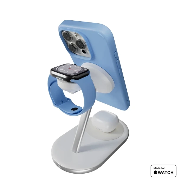 Бездротова зарядка Puro Mag Station 3в1 Qi2 White with MagSafe (8018417500398)
