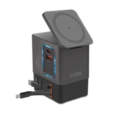 Зарядная станция SBS Power Dock 6в1 с MagSafe, подставкой и кабелями USB-C 65W Black (TEWIRMAG105W)