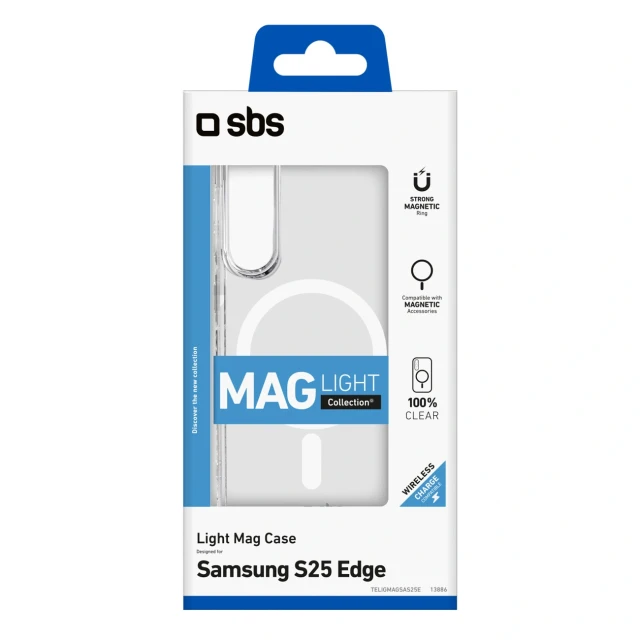 Чохол SBS Light Mag для Samsung Galaxy S25 Edge Clear (8018417513886)