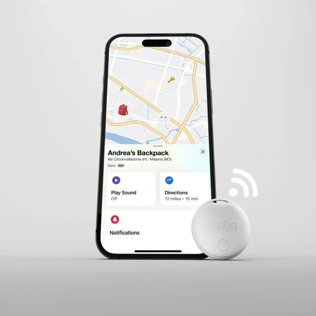 Локализатор SBS Track My Circle совместимый с Apple Find My White (8018417523687)
