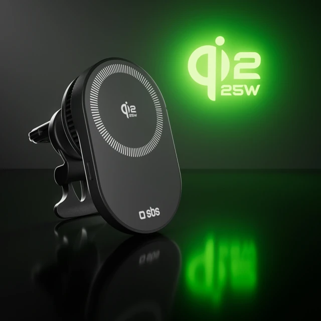 Автотримач SBS Magnetic Qi2.2 25W Black with MagSafe (8018417524134)