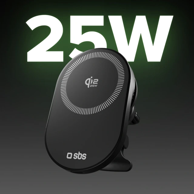 Автотримач SBS Magnetic Qi2.2 25W Black with MagSafe (8018417524134)