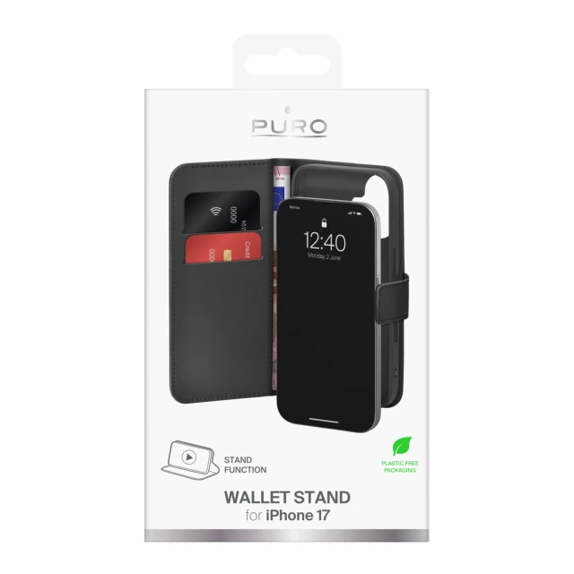 Чохол Puro Wallet Stand для iPhone 17 Black (8018417525469)