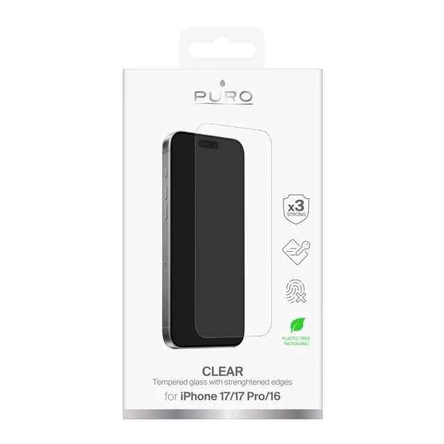 Защитное стекло Puro Standard для iPhone 17 / iPhone 17 Pro / iPhone 16 (8018417525537)