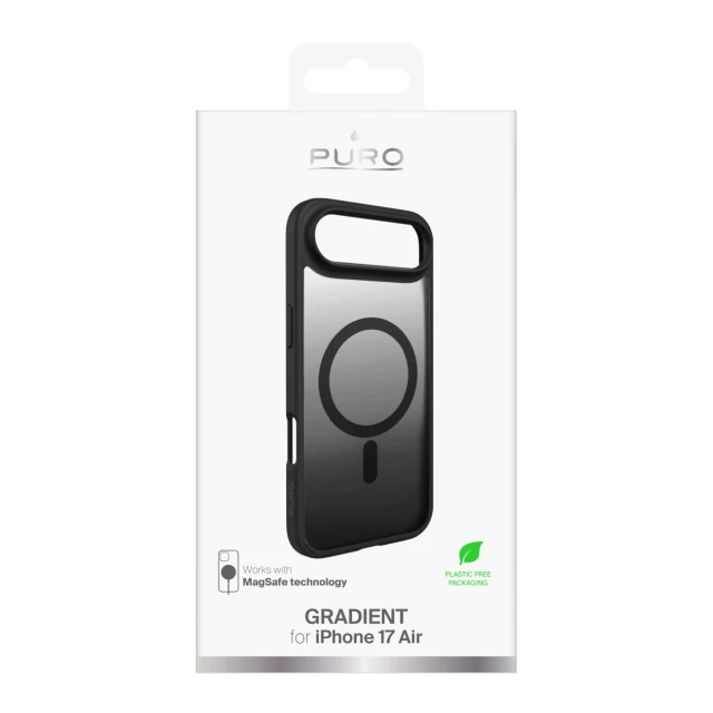Чохол Puro Gradient TPU для iPhone 17 Air Чорний with MagSafe (8018417525582)