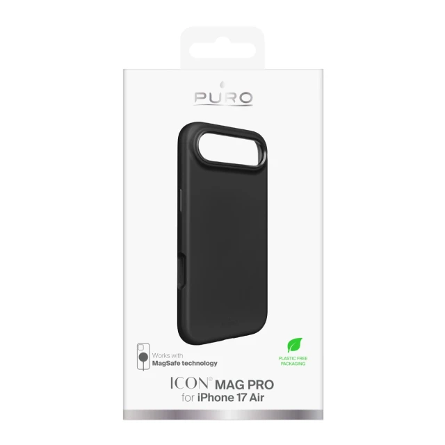 Чохол Puro Pure Icon Mag Pro Liquid Silicone для iPhone 17 Air Black with MagSafe (8018417525599)