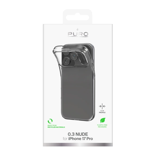 Чехол Puro 0.3 Nude Ultra-Slim TPU для iPhone 17 Pro прозрачный (8018417525650)