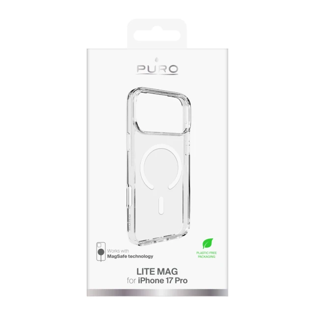 Чохол Puro Lite Mag TPU+PC для iPhone 17 Pro Transparent White with MagSafe (8018417525711)