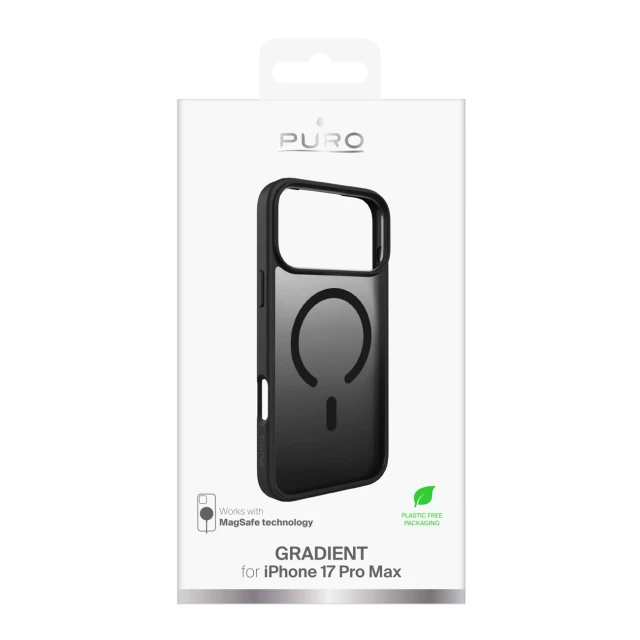 Чехол Puro Gradient TPU для iPhone 17 Pro Max Black with MagSafe (8018417525780)