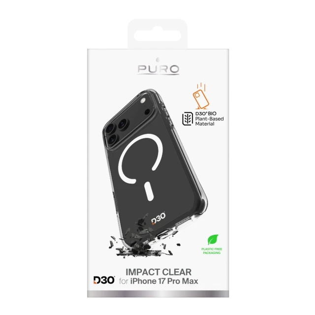 Чохол Puro Impact Clear D3O TPU+PC для iPhone 17 Pro Max Transparent with MagSafe (8018417525803)