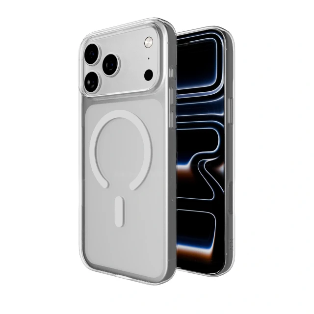 Чехол Puro Lite Mag TPU+PC для iPhone 17 Pro Max прозрачный с белым кольцом with MagSafe (8018417525810)
