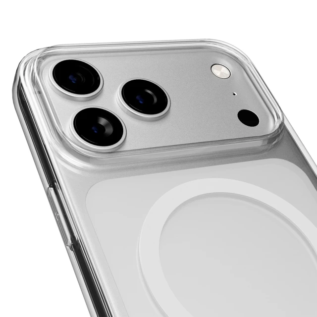 Чехол Puro Lite Mag TPU+PC для iPhone 17 Pro Max прозрачный с белым кольцом with MagSafe (8018417525810)