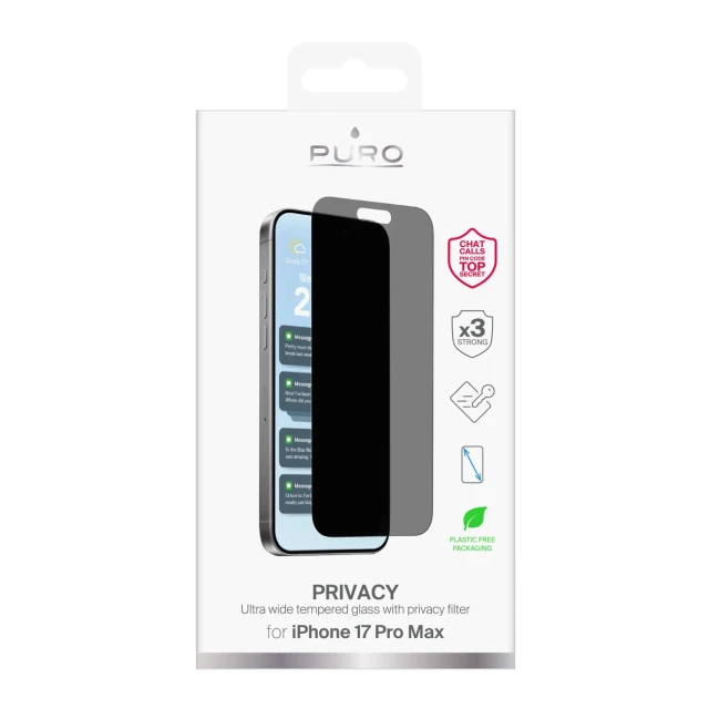 Захисне скло Puro Privacy для iPhone 17 Pro Max (8018417525841)