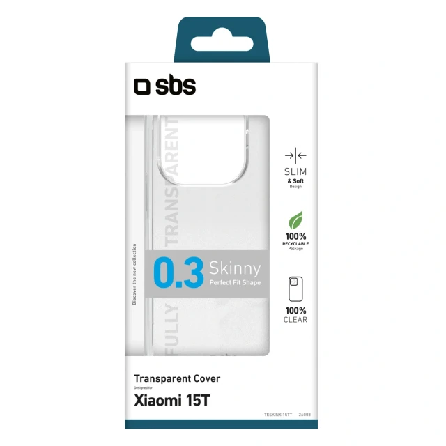 Чохол SBS Skinny Cover для Xiaomi 15T Clear (8018417526008)