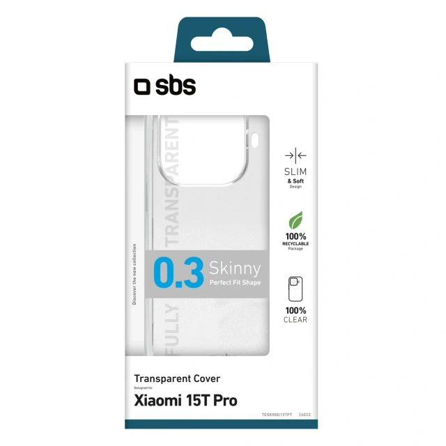 Чохол SBS Skinny Cover для Xiaomi 15T Pro Clear (8018417526022)