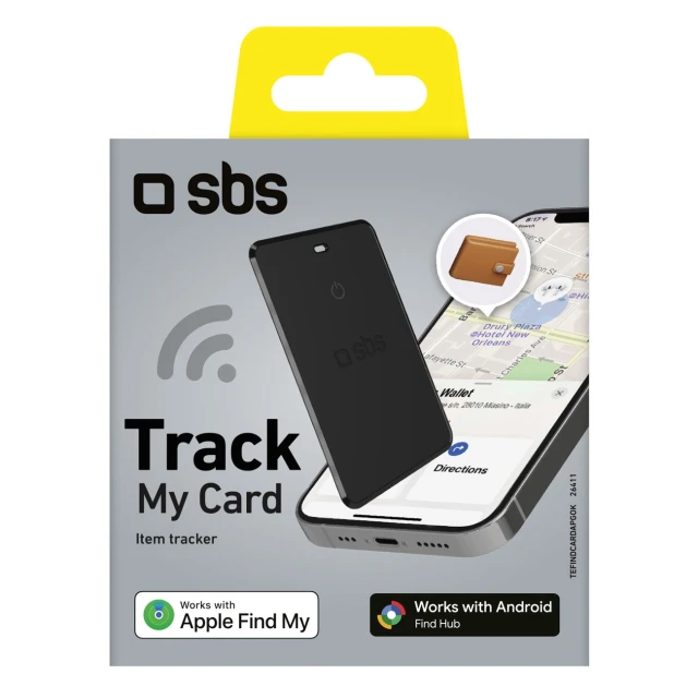 Трекер SBS Track My Card ультратонкий універсальний iOS Android Black (8018417526411)