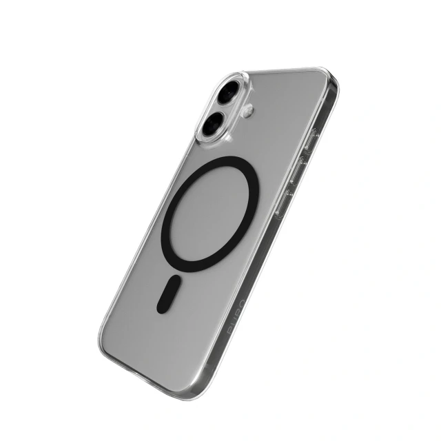 Чохол Puro Lite Mag TPU+PC для iPhone 17 Transparent with Black Ring with MagSafe (8018417527173)