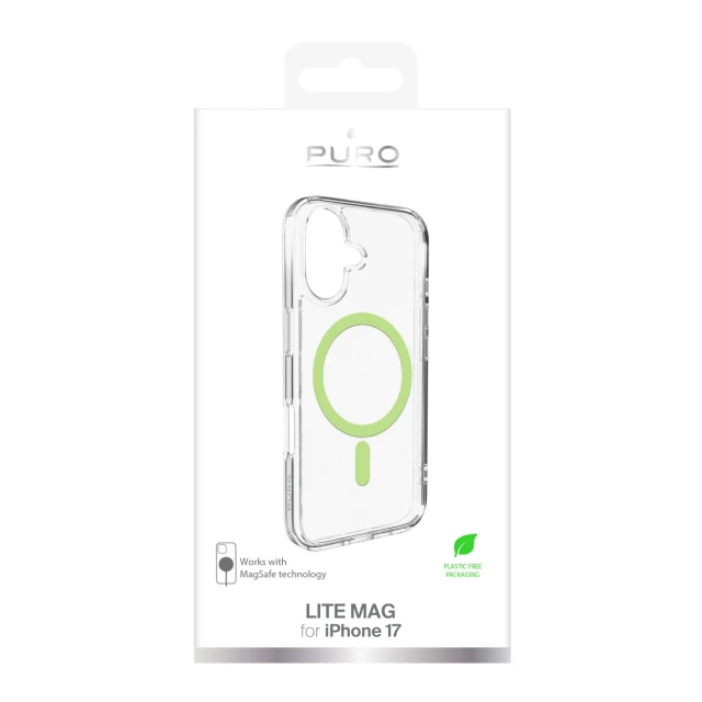 Чохол Puro Lite Mag TPU+PC для iPhone 17 Transparent Green with MagSafe (8018417527197)