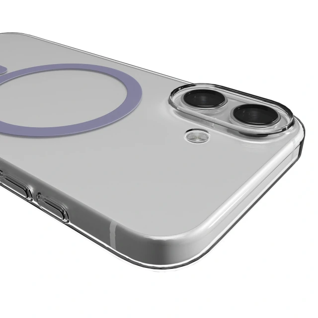 Чохол Puro Lite Mag TPU+PC для iPhone 17 прозорий з рожевим кільцем with MagSafe (8018417527203)