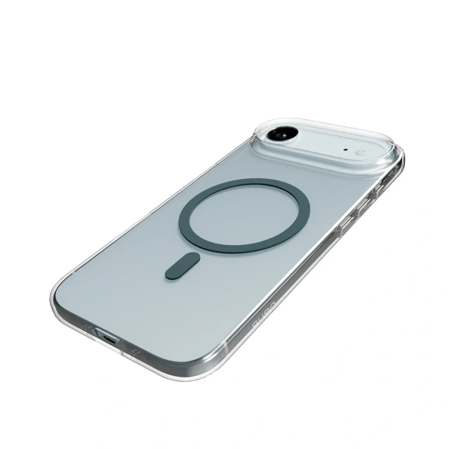 Чехол Puro Lite Mag для iPhone 17 Air прозрачный с бирюзовым кольцом with MagSafe (8018417527234)
