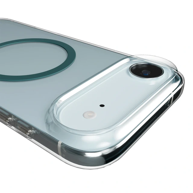 Чехол Puro Lite Mag для iPhone 17 Air прозрачный с бирюзовым кольцом with MagSafe (8018417527234)