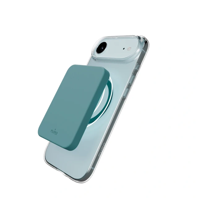Чехол Puro Lite Mag для iPhone 17 Air прозрачный с бирюзовым кольцом with MagSafe (8018417527234)