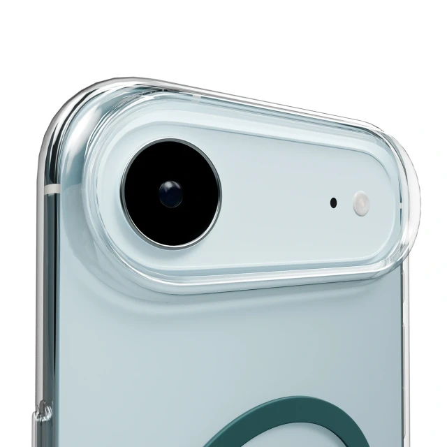Чехол Puro Lite Mag для iPhone 17 Air прозрачный с бирюзовым кольцом with MagSafe (8018417527234)