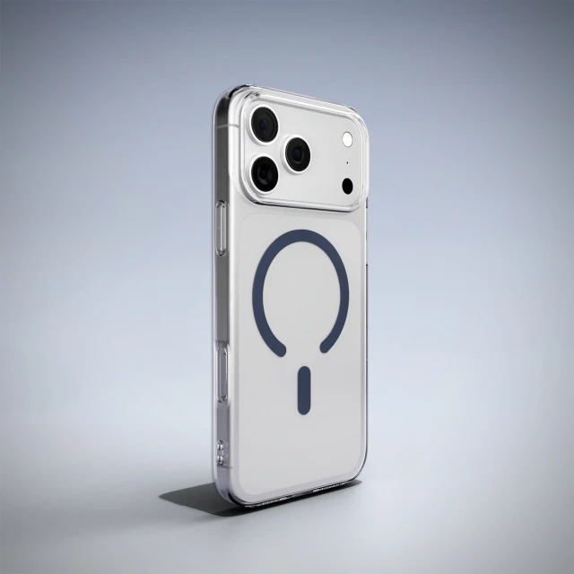 Чохол Puro Lite Mag TPU+PC для iPhone 17 Pro Прозорий з синім кільцем with MagSafe (8018417527258)