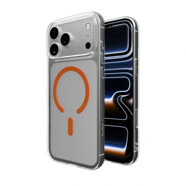 Чохол Puro Lite Mag для iPhone 17 Pro Transparent Orange with MagSafe (8018417527272)