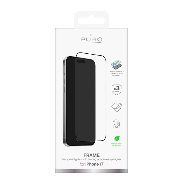 Захисне скло Puro Frame для iPhone 17 Black (8018417527470)