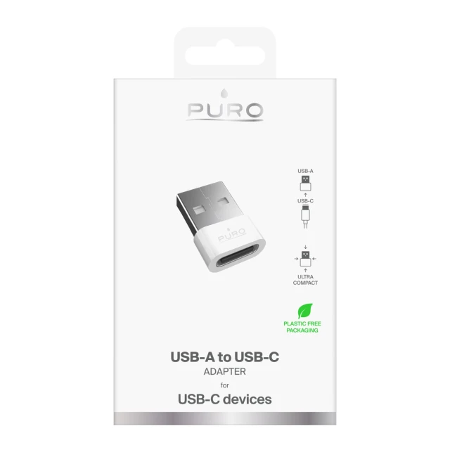 Переходник Puro USB-C - USB-A Белый (8018417528552)