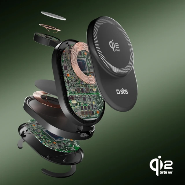Зарядна станція SBS Qi2.2 25W 3в1 Black (8018417529283)