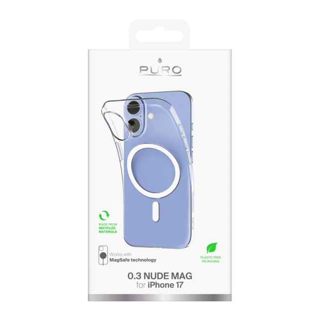 Чохол Puro 0.3 MAG Ultra-Slim TPU для iPhone 17 Transparent with MagSafe (8018417531514)