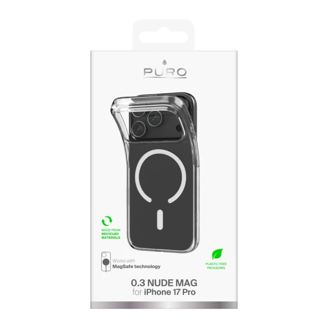 Чохол Puro 0.3 MAG Ultra-Slim для iPhone 17 Pro Transparent with MagSafe (8018417531538)