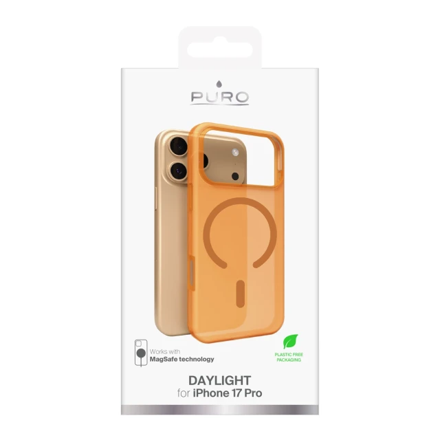 Чохол Puro Daylight для iPhone 17 Pro Semi-Transparent Orange with MagSafe (8018417531958)
