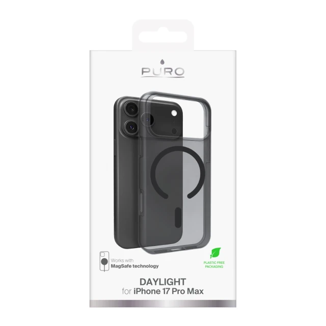 Чохол Puro Daylight для iPhone 17 Pro Max Semi-Transparent Black with MagSafe (8018417531965)