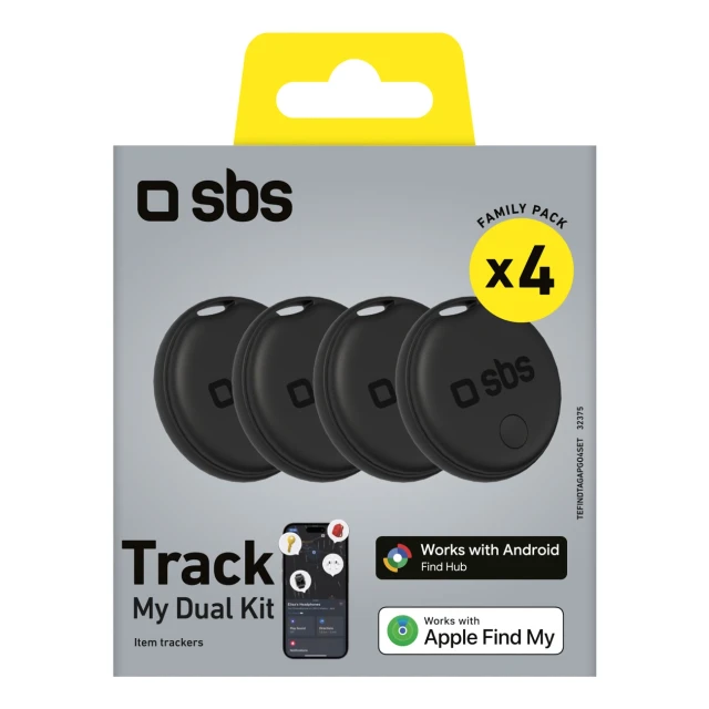 Локалізатор SBS Track My Dual набір 4 шт Black (8018417532375)