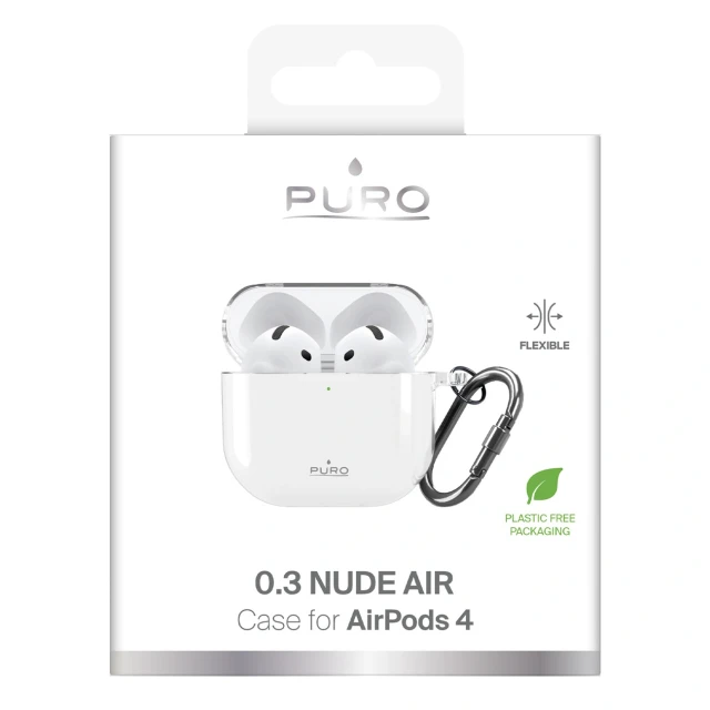 Чохол Puro Cover 0.3 NUDE для AirPods 4 Transparent (8018417534614)