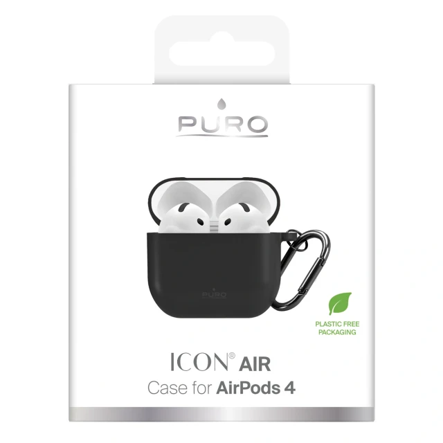 Чохол Puro Silicon Cover ICON для AirPods 4 чорний (8018417534683)