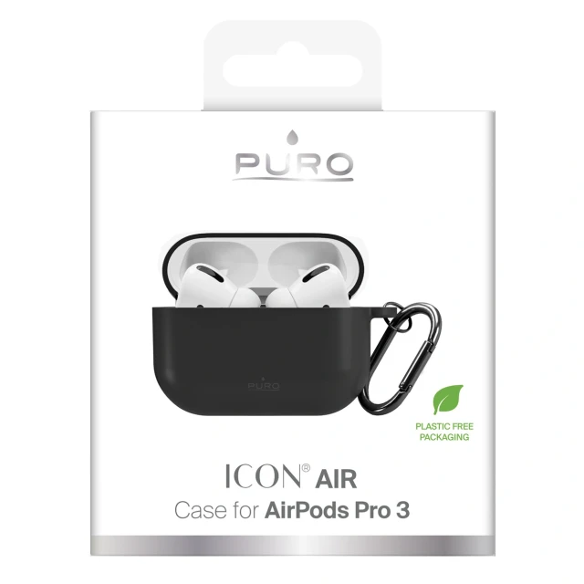 Чохол Puro Silicon Cover ICON для AirPods Pro 3 чорний (8018417534744)