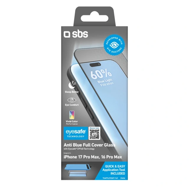Защитное стекло SBS Eyesafe для iPhone 17 Pro Max | 16 Pro Max (8018417535406)
