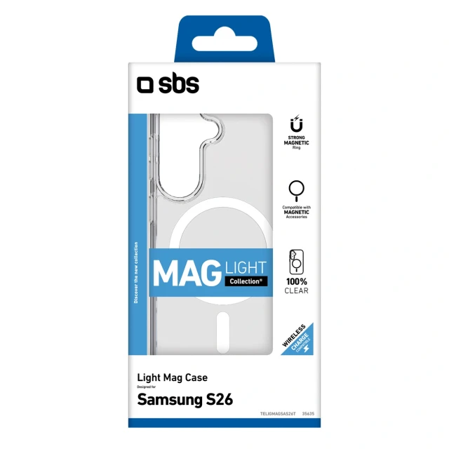 Чехол SBS Cover Light Mag для Samsung Galaxy S26 Clear with MagSafe (8018417535635)