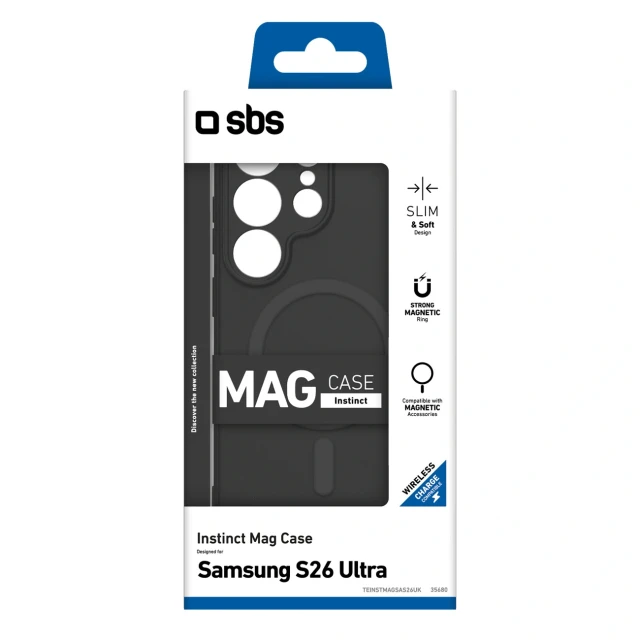 Чохол SBS Instinct Mag для Samsung Galaxy S26 Ultra Black with MagSafe (8018417535680)