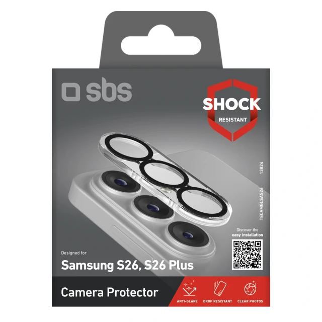 Захисне скло для камери SBS для Samsung Galaxy S26 | S26 Plus Black (8018417535789)