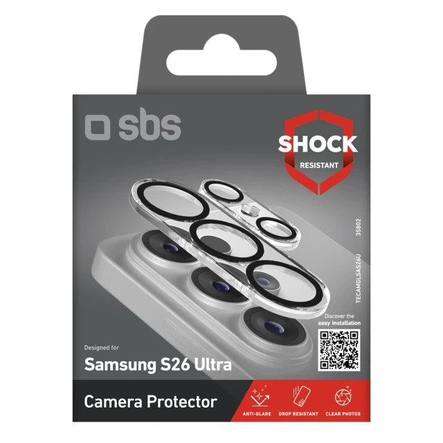 Захисне скло для камери SBS для Samsung Galaxy S26 Ultra Black (8018417535802)