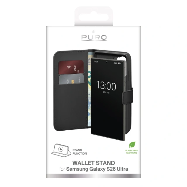 Чехол Puro Eco-Leather Case для Samsung Galaxy S26 Ultra Black (8018417536120)