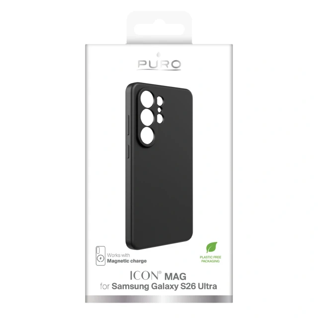 Чохол Puro Icon Mag для Samsung Galaxy S26 Ultra Чорний with MagSafe (8018417536212)