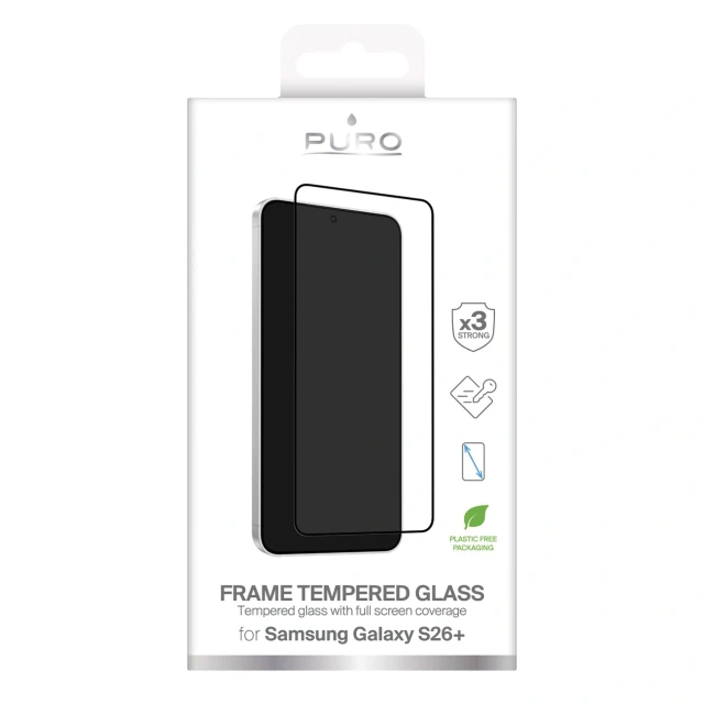 Защитное стекло Puro Frame для Samsung Galaxy S26 Plus Черный (8018417536267)