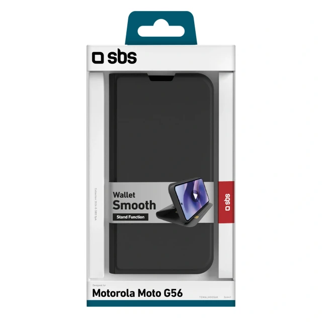 Чохол SBS Wallet Smooth для Motorola Moto G56 Black (8018417536441)